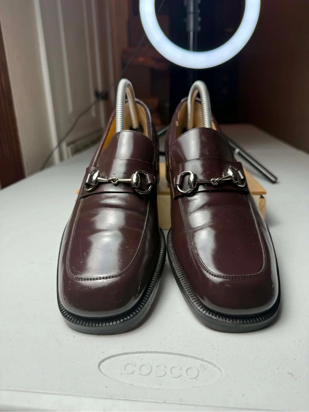 GUCCI  Horsebit Brown Leather Loafer Sz 7 US 1953 Jordaan Moccasin $1130